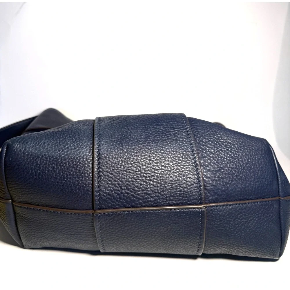 Tory Burch Block T Pebbled‎ Hobo Bag Royal Navy Blue 44700 With Dust Bag